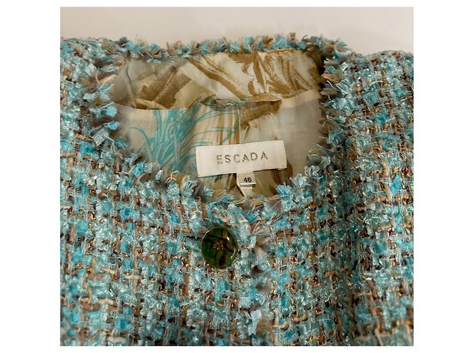 Escada Tweed Blazer in Blau Mehrfarben - Ansicht 5