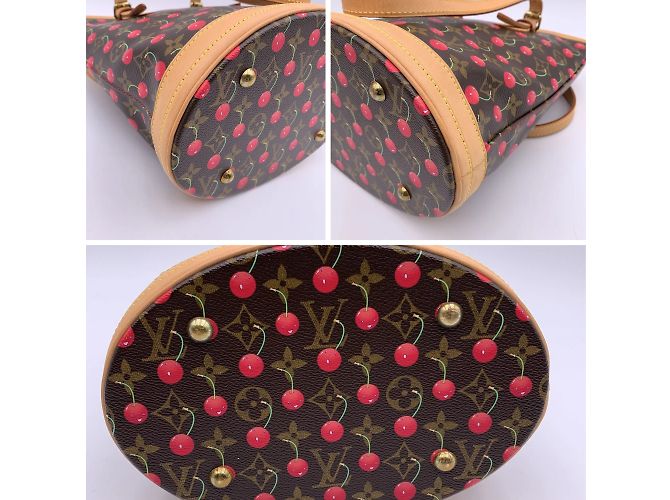 Bucket Louis Vuitton Borsa a secchiello Cerises Murakami con monogramma in edizione limitata Marrone - vista 8