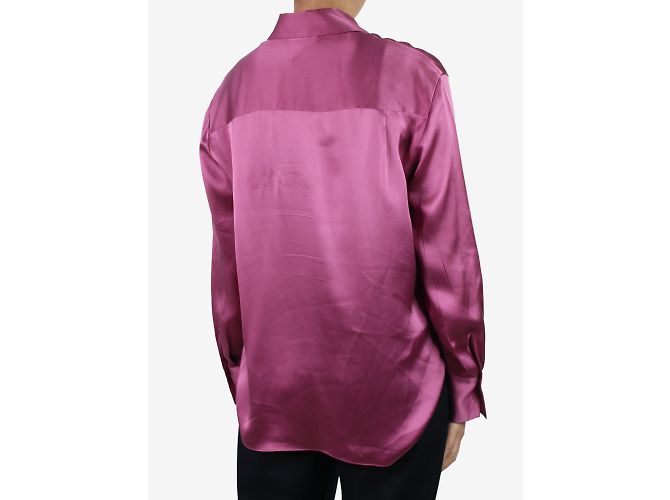 Vince Camisa de seda violeta con botones - talla M - vista 2
