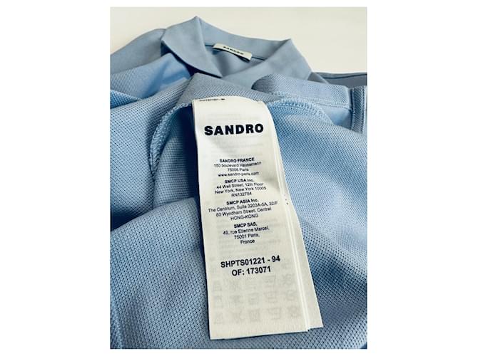 Polo Sandro in cotone blu - vista 5