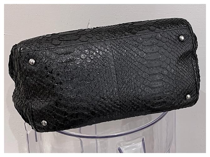 Chanel Sac cabas en cuir python Noir - vue 6
