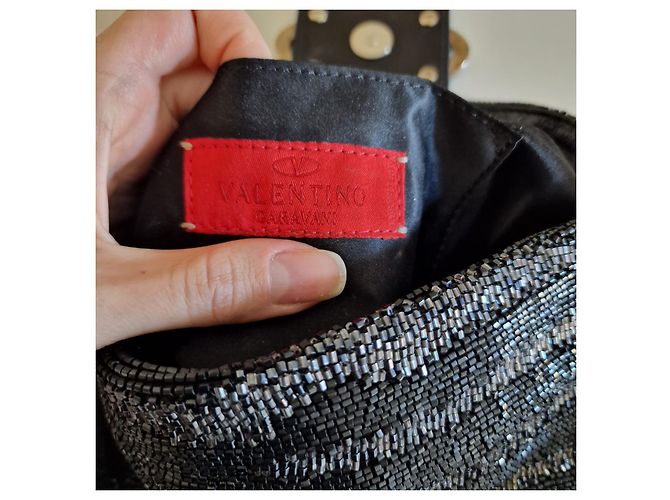 Clutch Valentino in cristallo nero - vista 3
