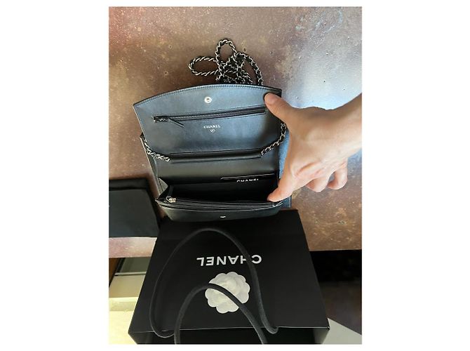 Borsa a mano Chanel Chain Jack in pelle nera Nero - vista 11