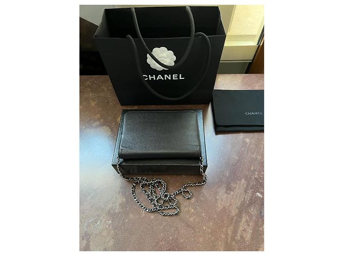 Borsa a mano Chanel Chain Jack in pelle nera Nero - vista 5