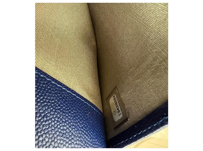 Pochette Chanel in pelle blu - vista 5