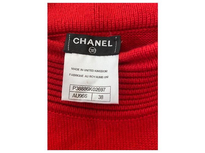 Minivestido Chanel rojo de lana Roja - vista 3