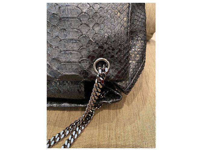 Bolsa tote Chanel em python preto - vista 11