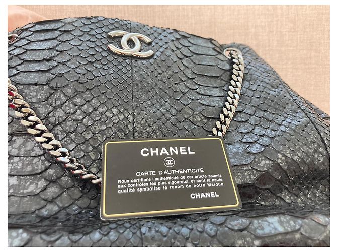 Bolsa tote Chanel em python preto - vista 14