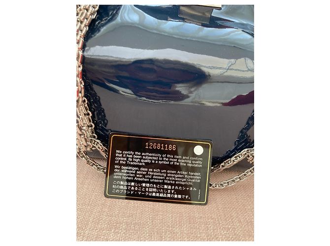 Borsa da viaggio Chanel blu in vernice - vista 6