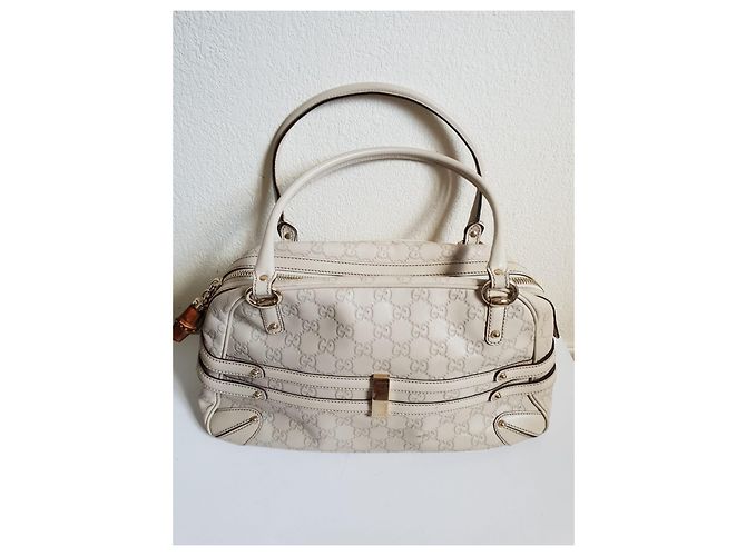 Borsa da viaggio Gucci in pelle crema Crudo - vista 2