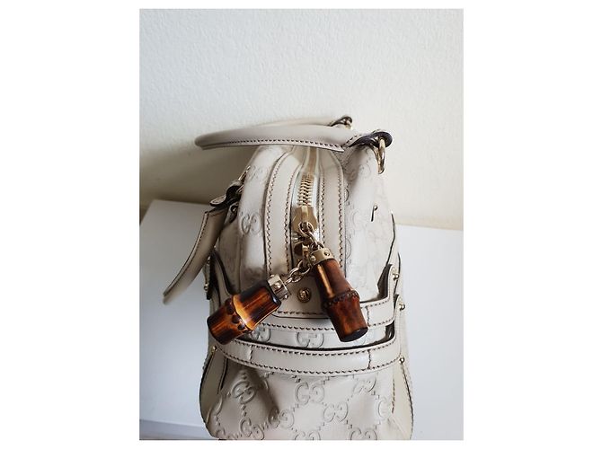 Borsa da viaggio Gucci in pelle crema Crudo - vista 4