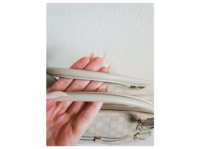 Borsa da viaggio Gucci in pelle crema Crudo - vista 5