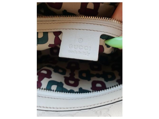 Borsa da viaggio Gucci in pelle crema Crudo - vista 8