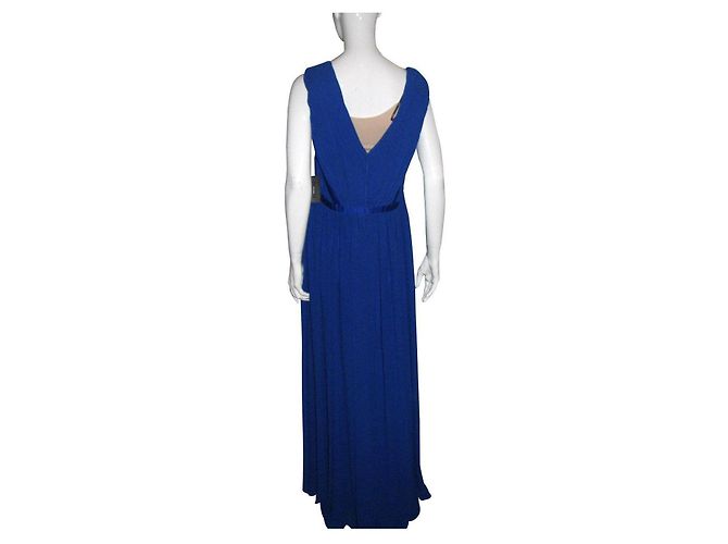 Vera Wang Abito da sera celeste con drappeggi alla greca Blu - vista 4