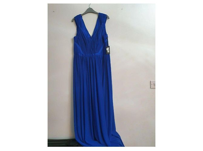 Vera Wang Abito da sera celeste con drappeggi alla greca Blu - vista 7
