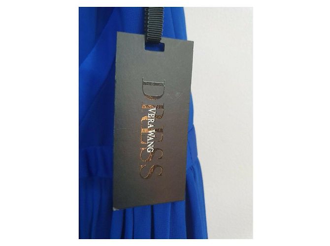 Vera Wang Abito da sera celeste con drappeggi alla greca Blu - vista 8