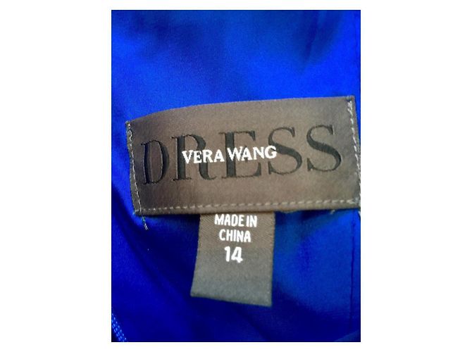 Vera Wang Abito da sera celeste con drappeggi alla greca Blu - vista 9