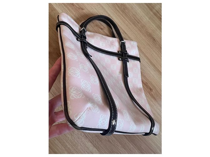 Borsa Loewe Rosa e Bianca in Tela e Pelle - vista 10