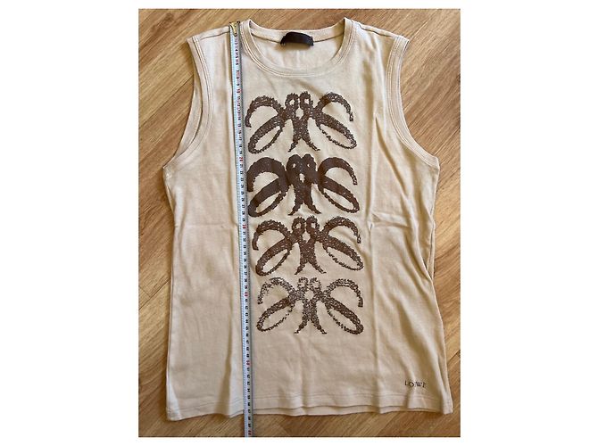 Camiseta Loewe beige de algodón con estampado frontal - vista 3