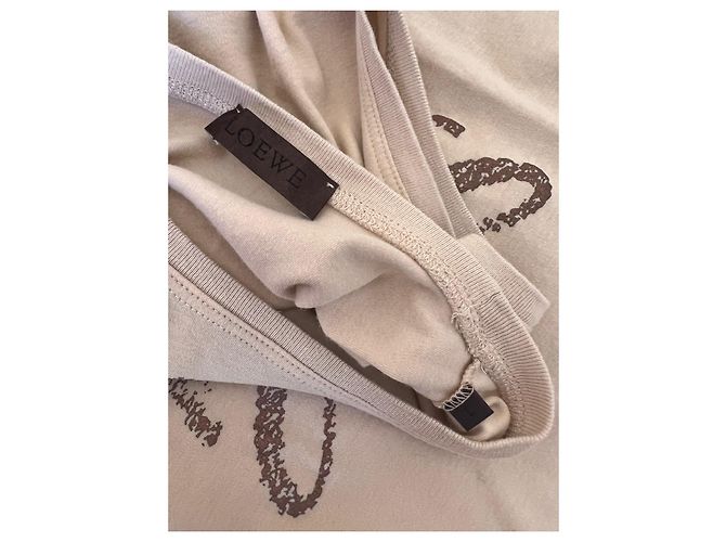 Camiseta Loewe beige de algodón con estampado frontal - vista 9