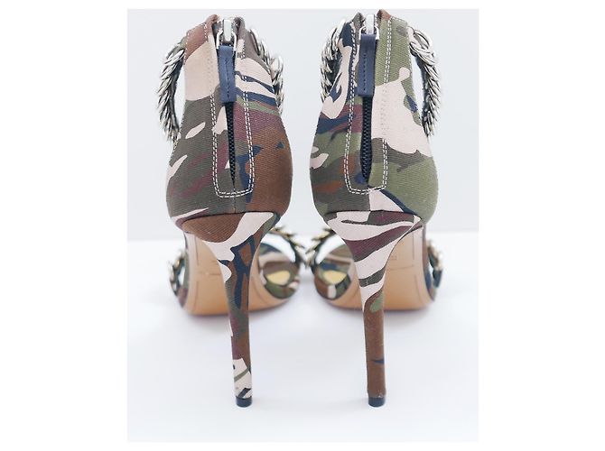 Alexandre Vauthier – Canvas-Sandalen mit Tarnmuster Khaki Dunkelgrün - Ansicht 6