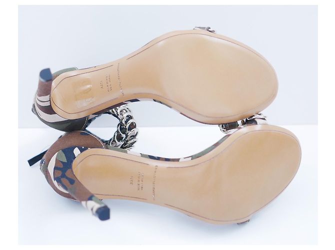 Alexandre Vauthier – Canvas-Sandalen mit Tarnmuster Khaki Dunkelgrün - Ansicht 7