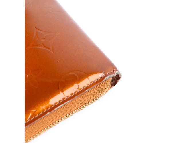 LOUIS VUITTON - Geldbörse aus goldfarbenem Lackleder mit Monogramm Braun - Ansicht 3