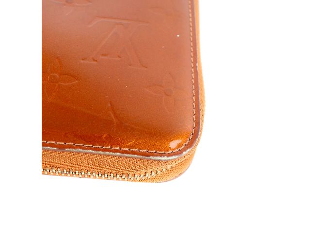 LOUIS VUITTON - Geldbörse aus goldfarbenem Lackleder mit Monogramm Braun - Ansicht 5