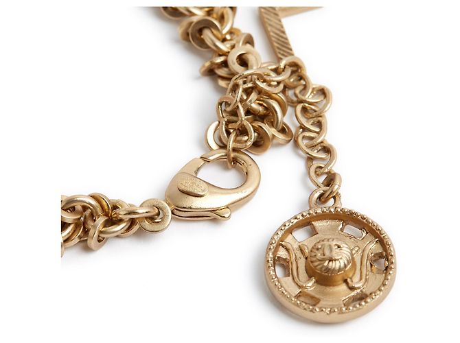 Bracciale Chanel in metallo dorato con lettere D'oro - vista 3