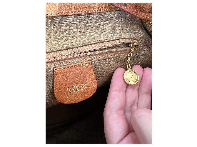 Bamboo RARO zaino Gucci in struzzo di bambù - 90S Marrone chiaro - vista 5