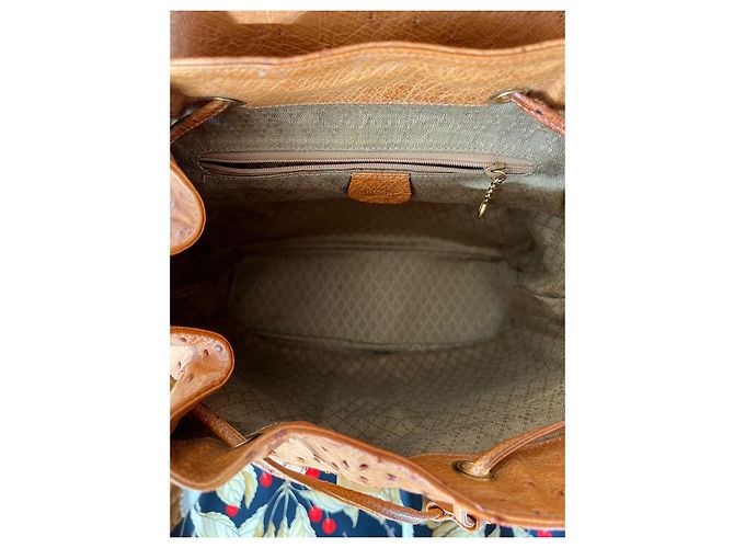 Bamboo RARO zaino Gucci in struzzo di bambù - 90S Marrone chiaro - vista 7