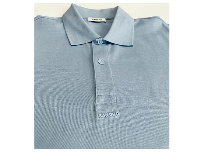 Polo Sandro in cotone blu - vista 2