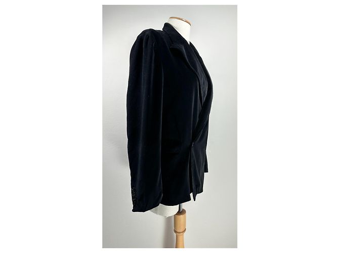 Dries Van Noten Veste en velours noire - vue 2