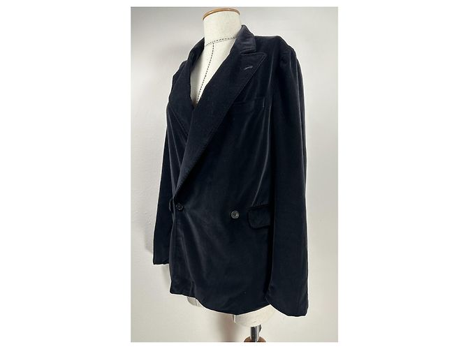 Dries Van Noten Veste en velours noire - vue 3