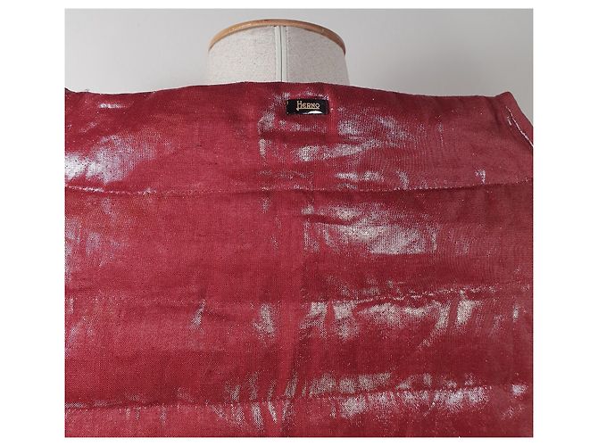 Herno Jacke Dunkelrot Leinen Bordeaux - Ansicht 6
