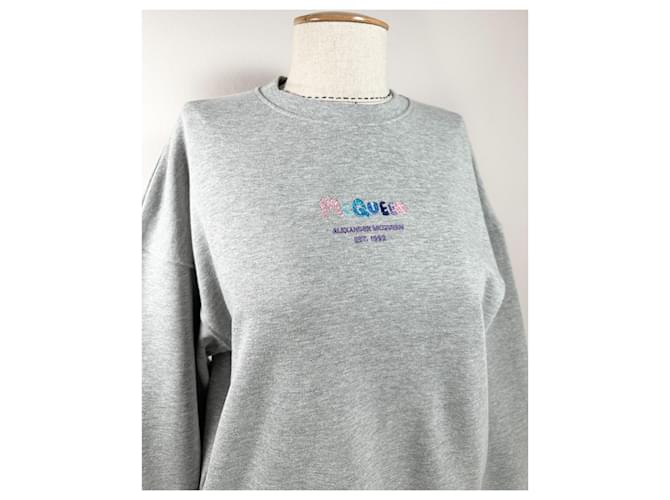 Alexander McQueen Sweatshirt Grau Baumwolle Mehrfarben - Ansicht 2