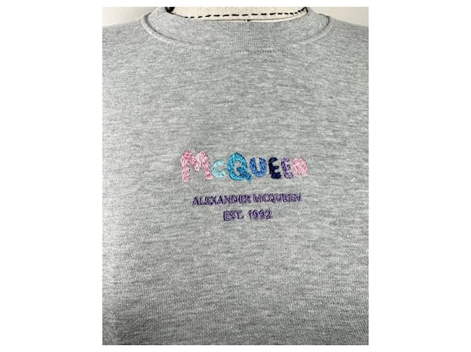 Alexander McQueen Sweatshirt Grau Baumwolle Mehrfarben - Ansicht 3
