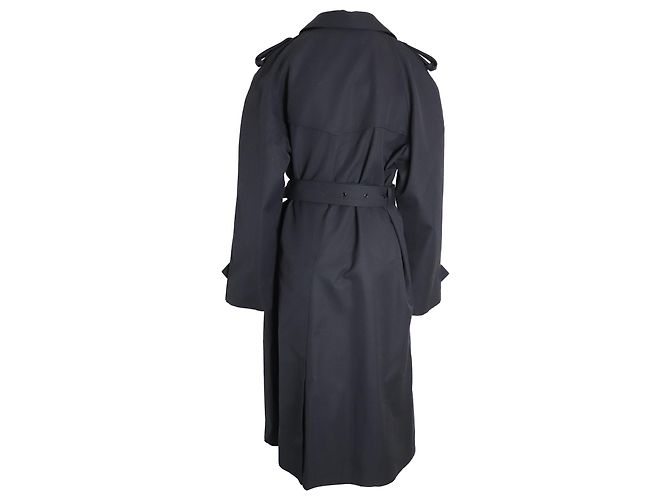Céline Celine gefütterter Trenchcoat mit Gürtel aus schwarzer Wolle - Ansicht 2