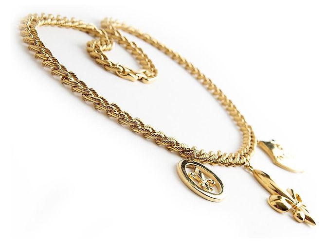 Colar Givenchy com 3 pingentes dourado - vista 2