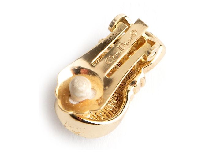 Orecchini a clip Christian Dior oro con perle e cristalli D'oro - vista 3
