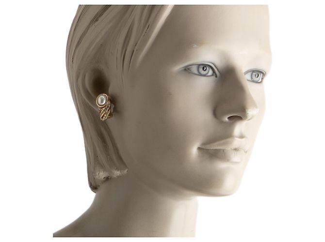 Orecchini a clip Christian Dior oro con perle e cristalli D'oro - vista 4