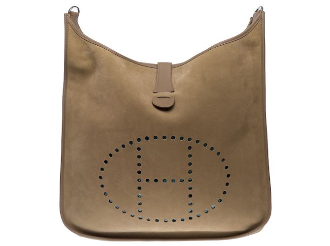 Hermès Sac HERMES Evelyne en Suède Gris - 101419 - vue 3