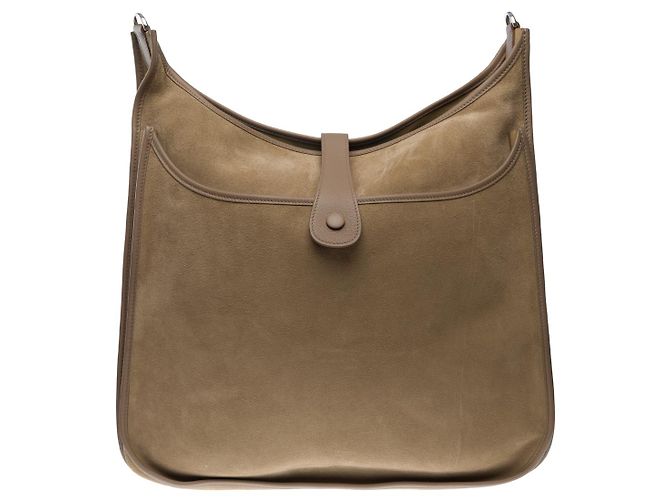 Hermès Sac HERMES Evelyne en Suède Gris - 101419 - vue 4
