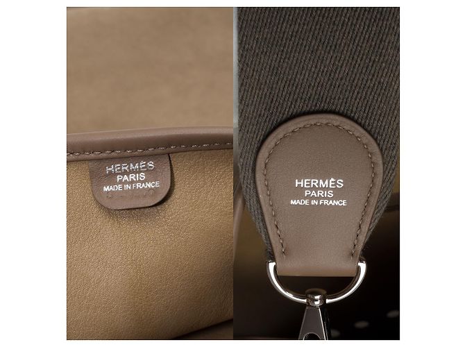 Hermès Sac HERMES Evelyne en Suède Gris - 101419 - vue 7
