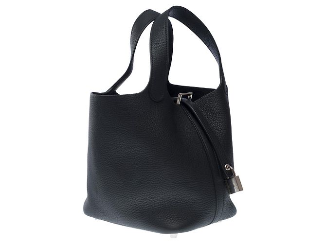 Hermès Borsa HERMES Picotin in Pelle Nera - 101425 Nero - vista 5