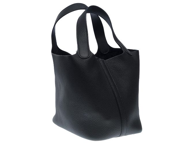 Hermès Borsa HERMES Picotin in Pelle Nera - 101425 Nero - vista 6