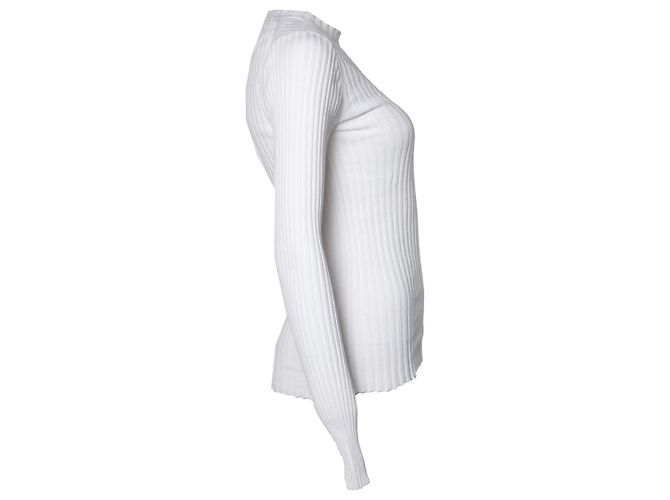 Autre Marque Anine Bin, Geripptes Stretch-Top in Weiß - Ansicht 4