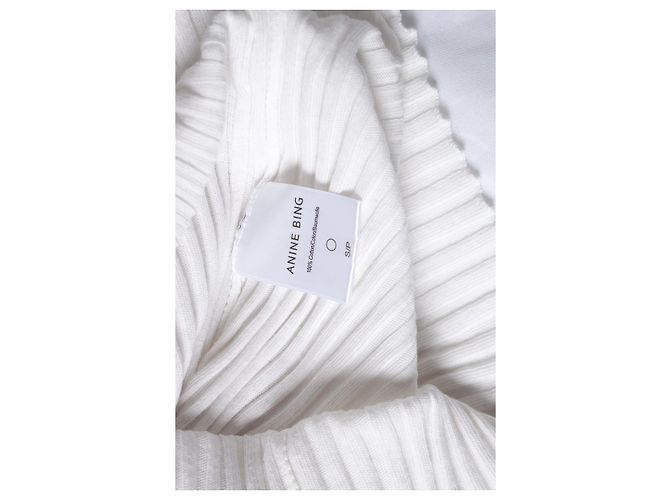 Autre Marque Anine Bin, Geripptes Stretch-Top in Weiß - Ansicht 5