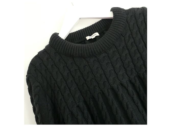 Pull en maille torsadée cannelée Manoush Vert foncé - vue 2