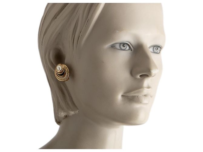 Orecchini Christian Dior Ovali Oro Cristalli e Perle Finto D'oro - vista 4